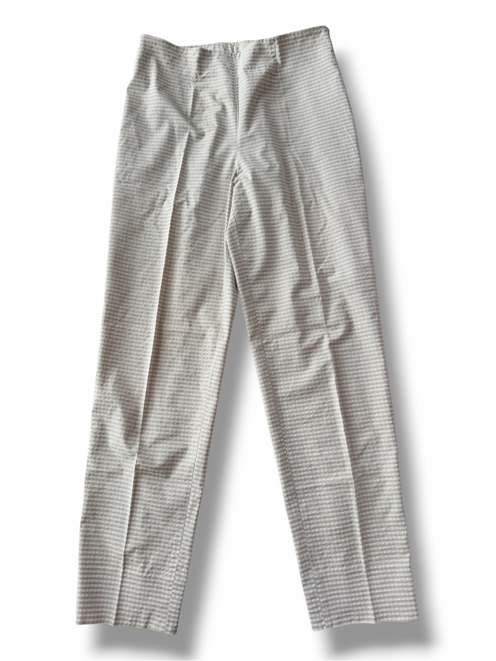 QL2 Lightweight Cotton Blend Gingham Checked Trousers Pants Size 40 US 4